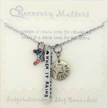 Load image into Gallery viewer, Alcoholics Anonymous &quot;Look For The Stars&quot; Bar Necklace By Recovery Matters

