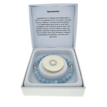 Load image into Gallery viewer, Aquamarine Crystal Bracelet with Matching Recovery Medallion
