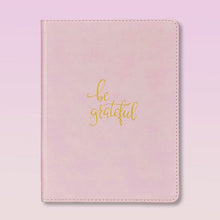Load image into Gallery viewer, Be Grateful Handy-Sized Faux Leather Journal In Pink
