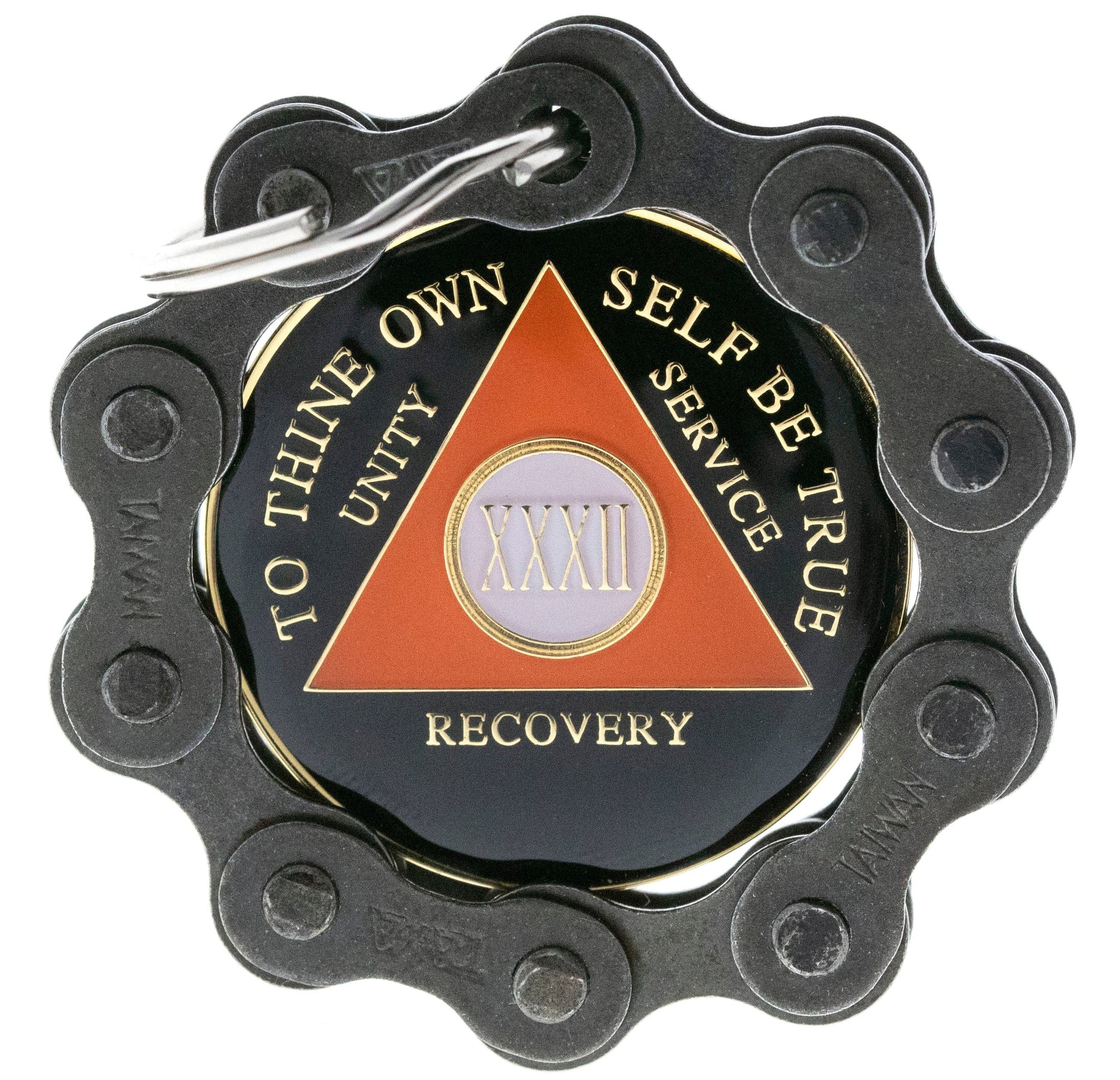 Bike Chain Sobriety Chip Holder Gift of Recovery