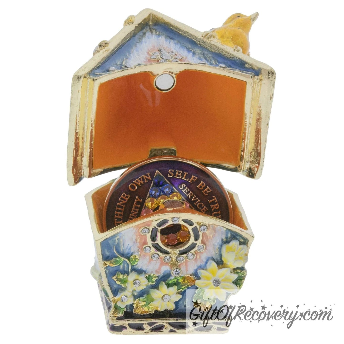 Bird House Collector Bling Box/Sobriety Chip Holder (with Chip)