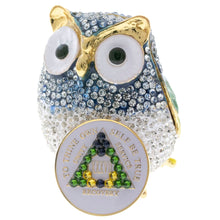 Load image into Gallery viewer, Blue Owl Bling Box/Sobriety Chip Holder (with Chip)
