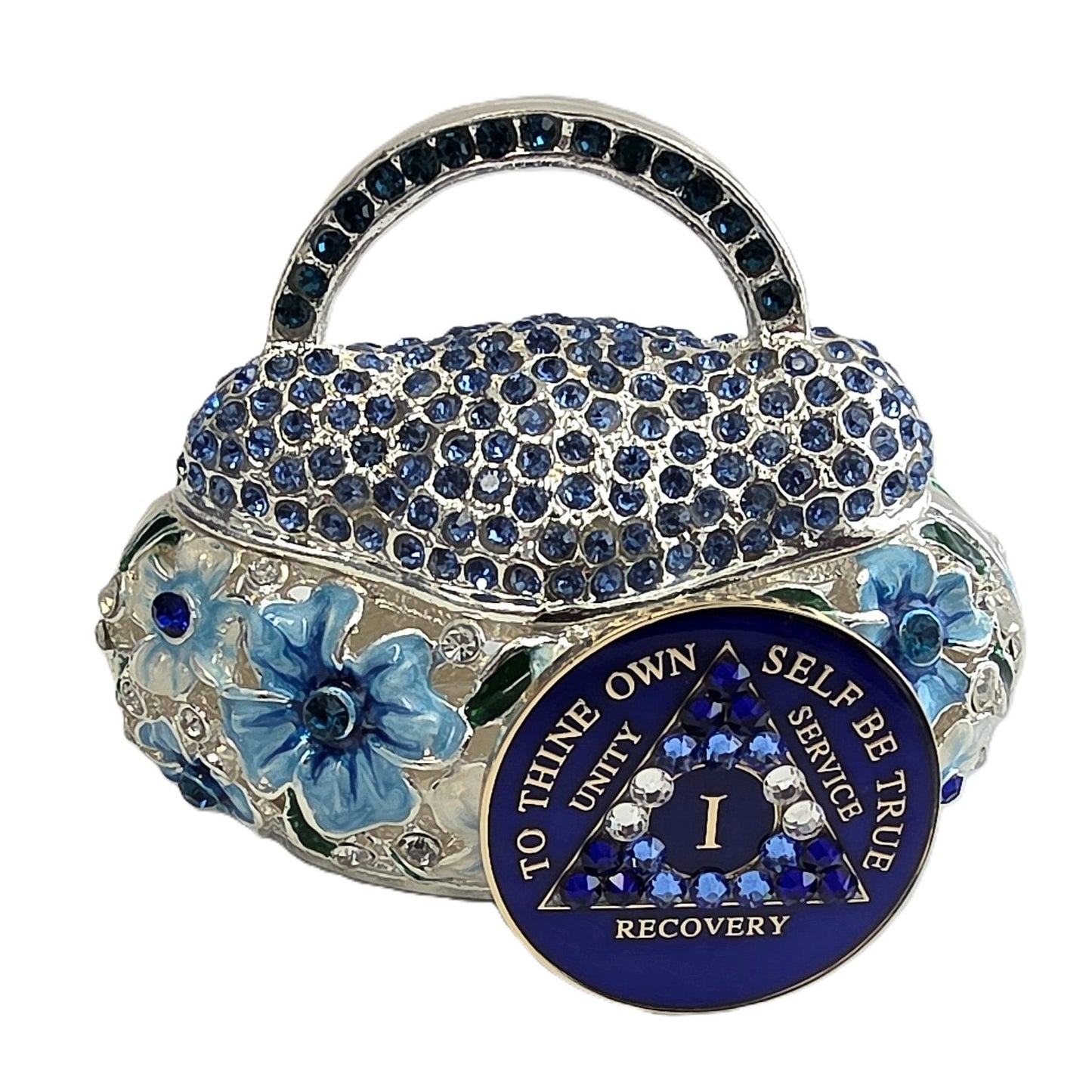 Blue Purse Chip Holder with Matching Blue Chip