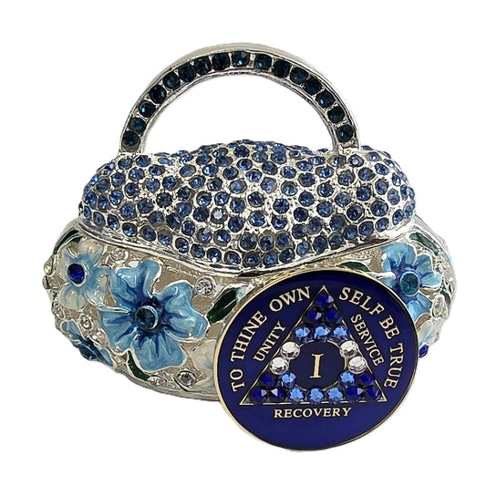 Blue Purse Chip Holder with Matching Blue Chip