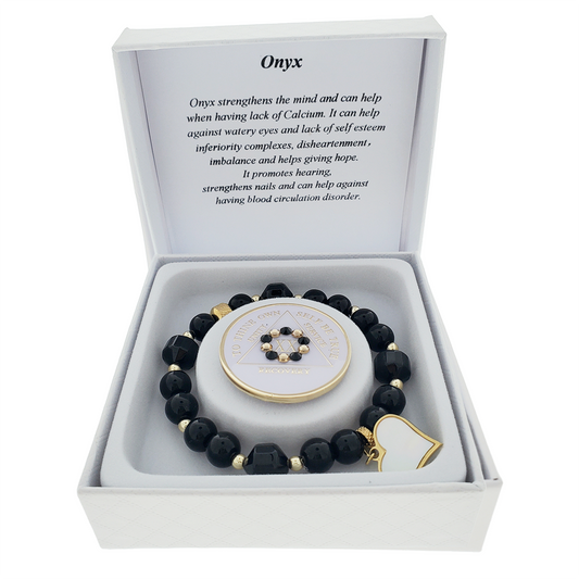 Onyx Crystal Bracelet with Matching Recovery Chip