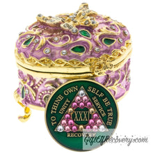 Load image into Gallery viewer, Butterfly Foot Stool Collector Bling Box/Sobriety Chip Holder (with Chip)
