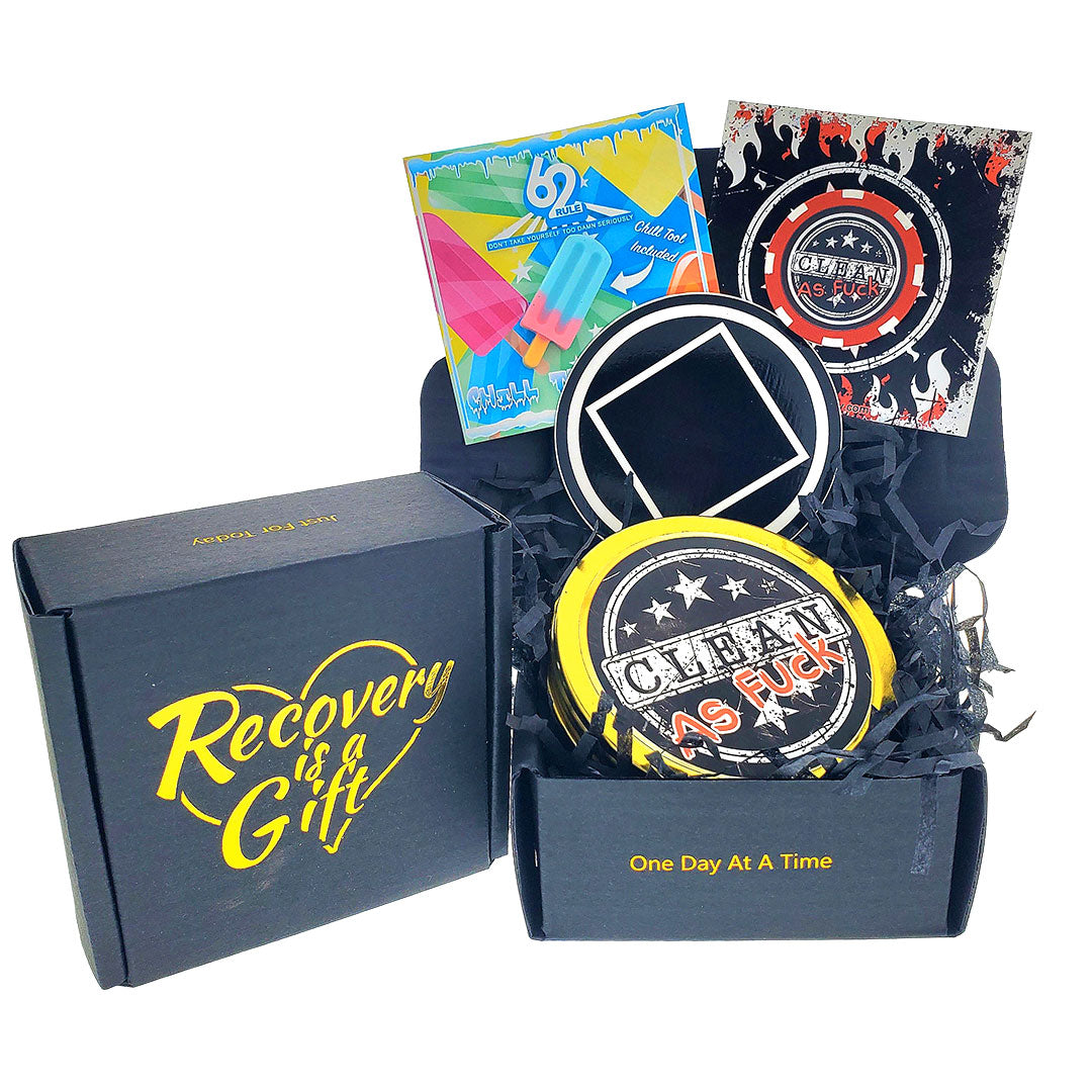 "Clean As Fuck" Recovery Celebration Value Gift Box 3x3