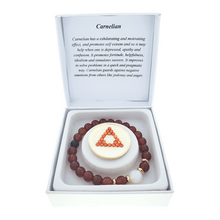 Load image into Gallery viewer, Carnelian Crystal Bracelet with Matching Recovery Medallion
