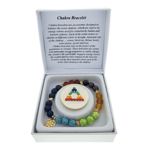 Load image into Gallery viewer, Chakra Crystal Bracelet with Matching Recovery Medallion
