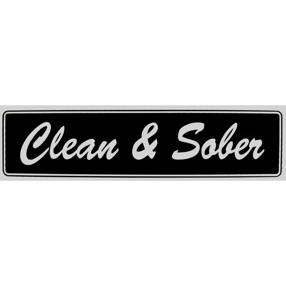 Clean & Sober Bumper Sticker Black