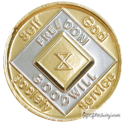 Clean Time Chip Narcotics Anonymous Biplate Medallion