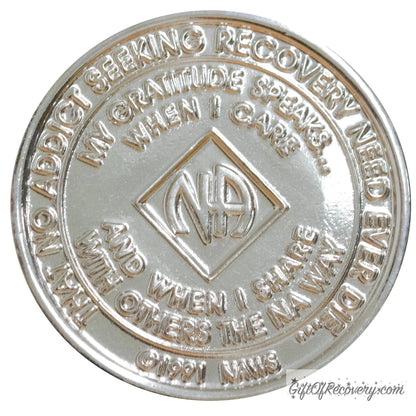 Clean Time Chip Narcotics Anonymous Diamond Shaped Crystal (Gold)