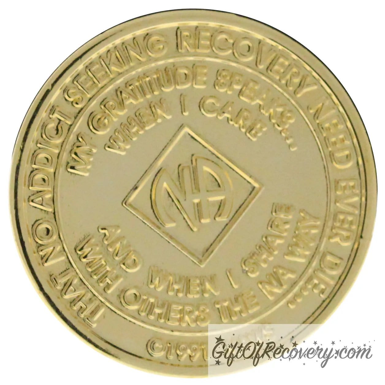 Clean Time Chip Narcotics Anonymous Gold Plate