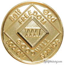 Load image into Gallery viewer, Clean Time Chip Narcotics Anonymous Gold Plate
