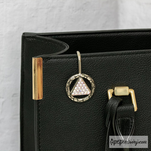 Crystallized Circle Triangle Purse Key Finder Bling (Crystal AB)