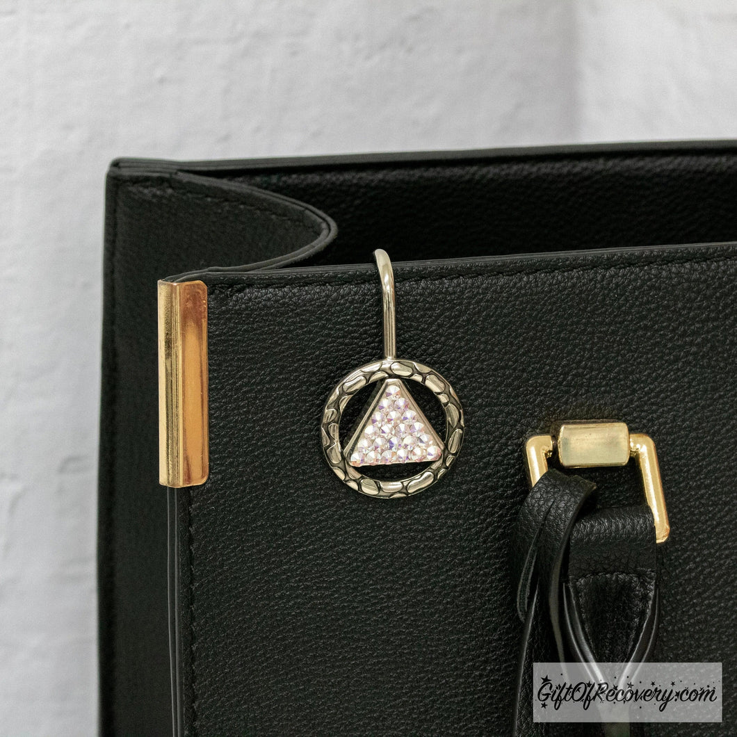 Crystallized Circle Triangle Purse Key Finder Bling (Crystal AB)