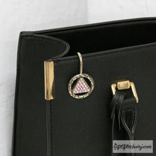 Load image into Gallery viewer, Crystallized Circle Triangle Purse Key Finder Pink (Rose AB)
