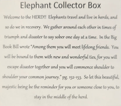 Elephant Bling Box/Sobriety Chip Holder (with Chip)