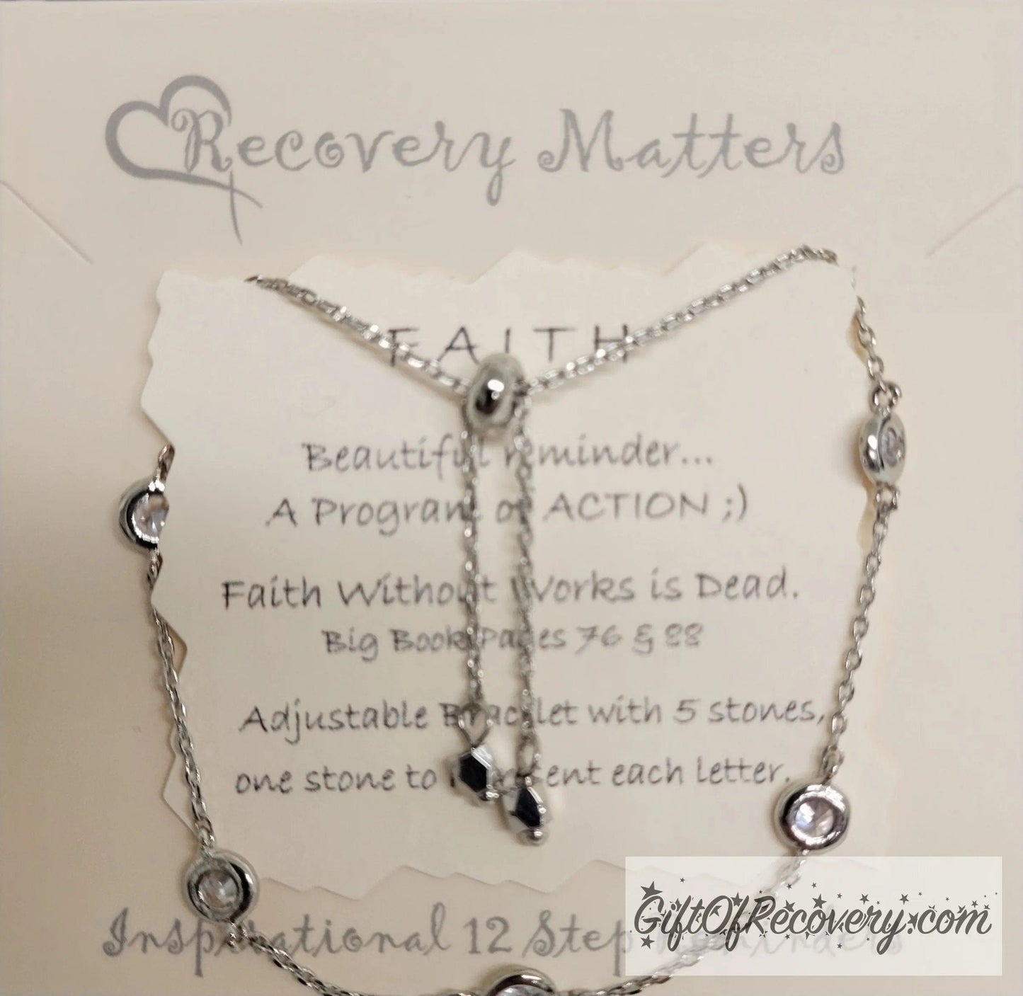FAITH Bracelet By Recovery Matters Rhodium (Silver)