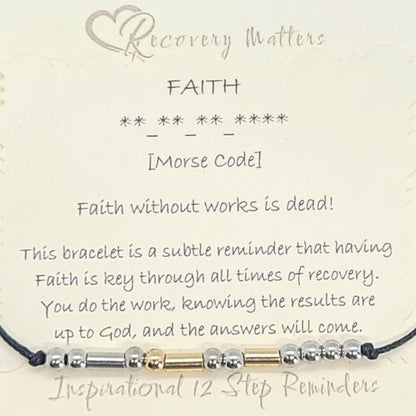 FAITH Morse Code Bracelet By Recovery Matters