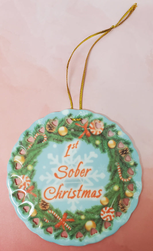 First Sober Christmas Ornament