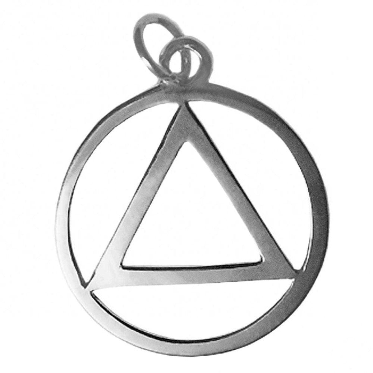 Flat Style, Sterling Silver, Alcoholics Anonymous  Pendant