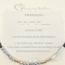 Load image into Gallery viewer, FREEDOM Morse Code Bracelet By Recovery Matters
