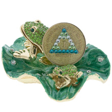 Load image into Gallery viewer, FROG on Lilly Pad Collector Bling Box/Sobriety Chip Holder (with Chip)
