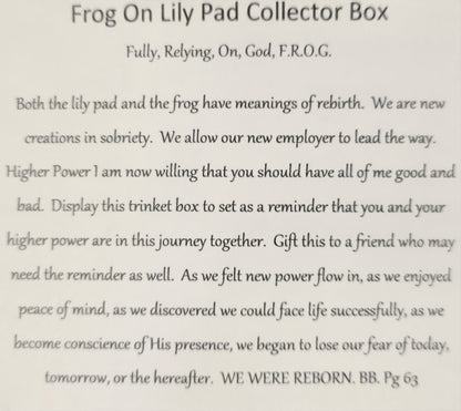 FROG on Lilly Pad Collector Bling Box/Sobriety Chip Holder (with Chip)