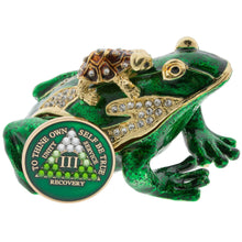 Load image into Gallery viewer, FROG with Turtle Collector Bling Box/Sobriety Chip Holder (with Chip)

