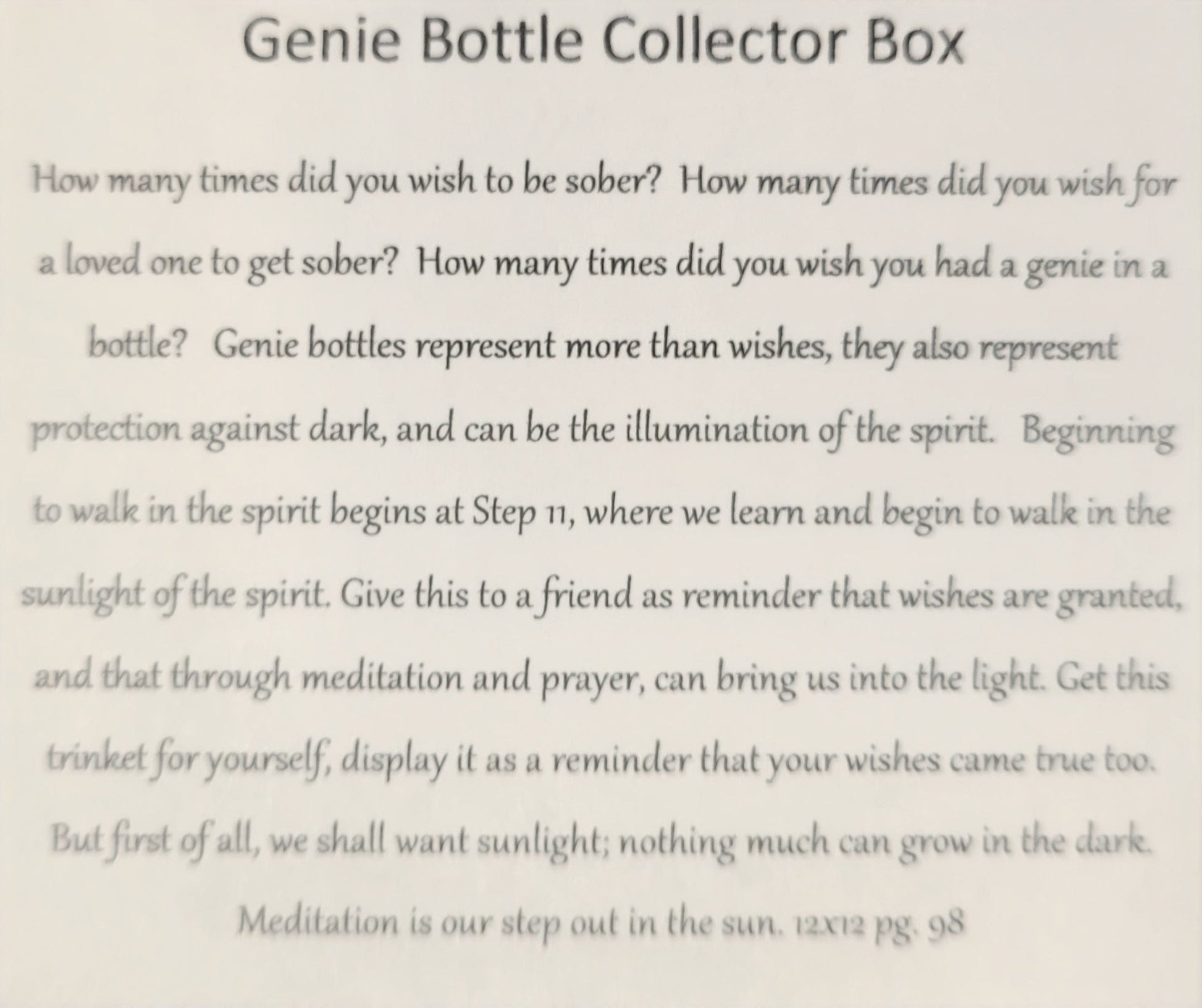 Genie Bottle Collector Bling Box/Sobriety Chip Holder (with Chip)