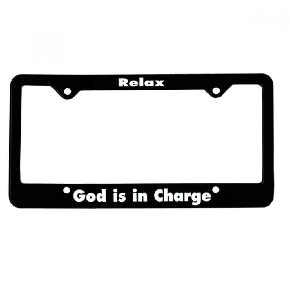 "God Is In Charge " Recovery Related Plastic Auto License Plate Frame