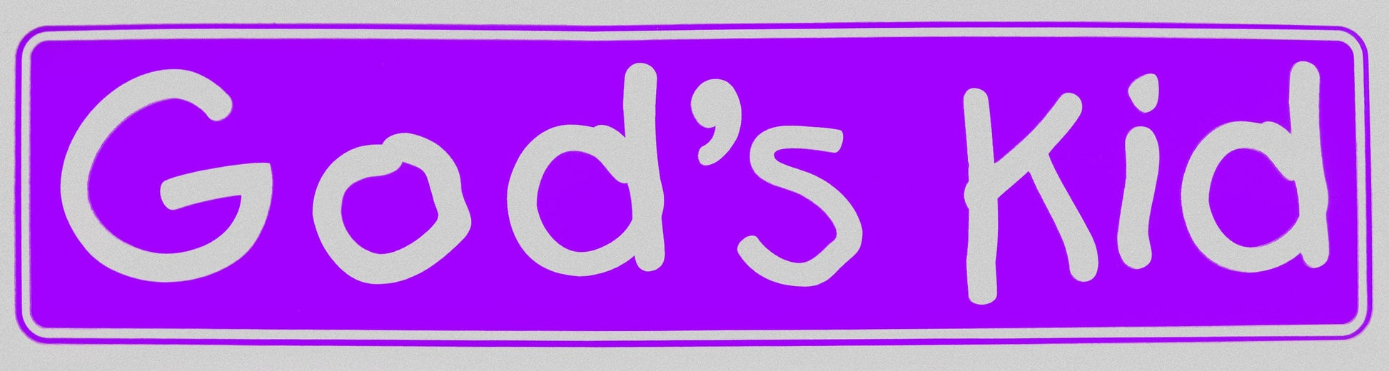 God's Kid Bumper Sticker Purple