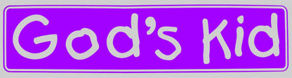 God's Kid Bumper Sticker Purple