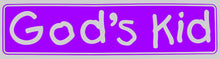 Load image into Gallery viewer, God&#39;s Kid Bumper Sticker Purple

