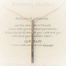 Load image into Gallery viewer, &quot;Gratitude&quot; Bar Necklace By Recovery Matters Gold
