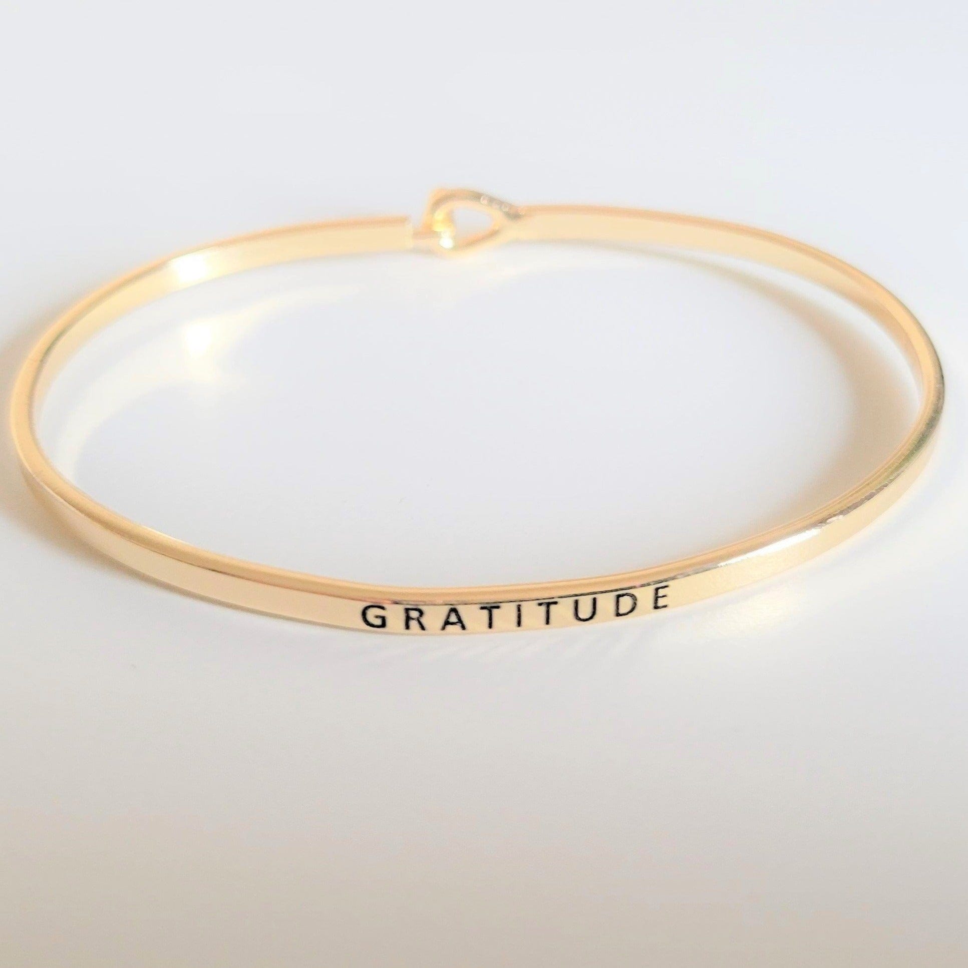 "Gratitude" Bracelet By Recovery Mattters Gold