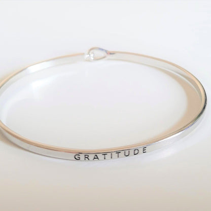 "Gratitude" Bracelet By Recovery Mattters Rhodium (Silver)