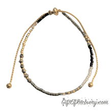 Load image into Gallery viewer, Happy Destiny Bracelet By Recovery Matters Black &amp; Gold
