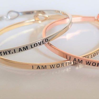 "I Am Worthy, I Am Loved" Bracelet By Recovery Matters