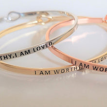 Load image into Gallery viewer, &quot;I Am Worthy, I Am Loved&quot; Bracelet By Recovery Matters

