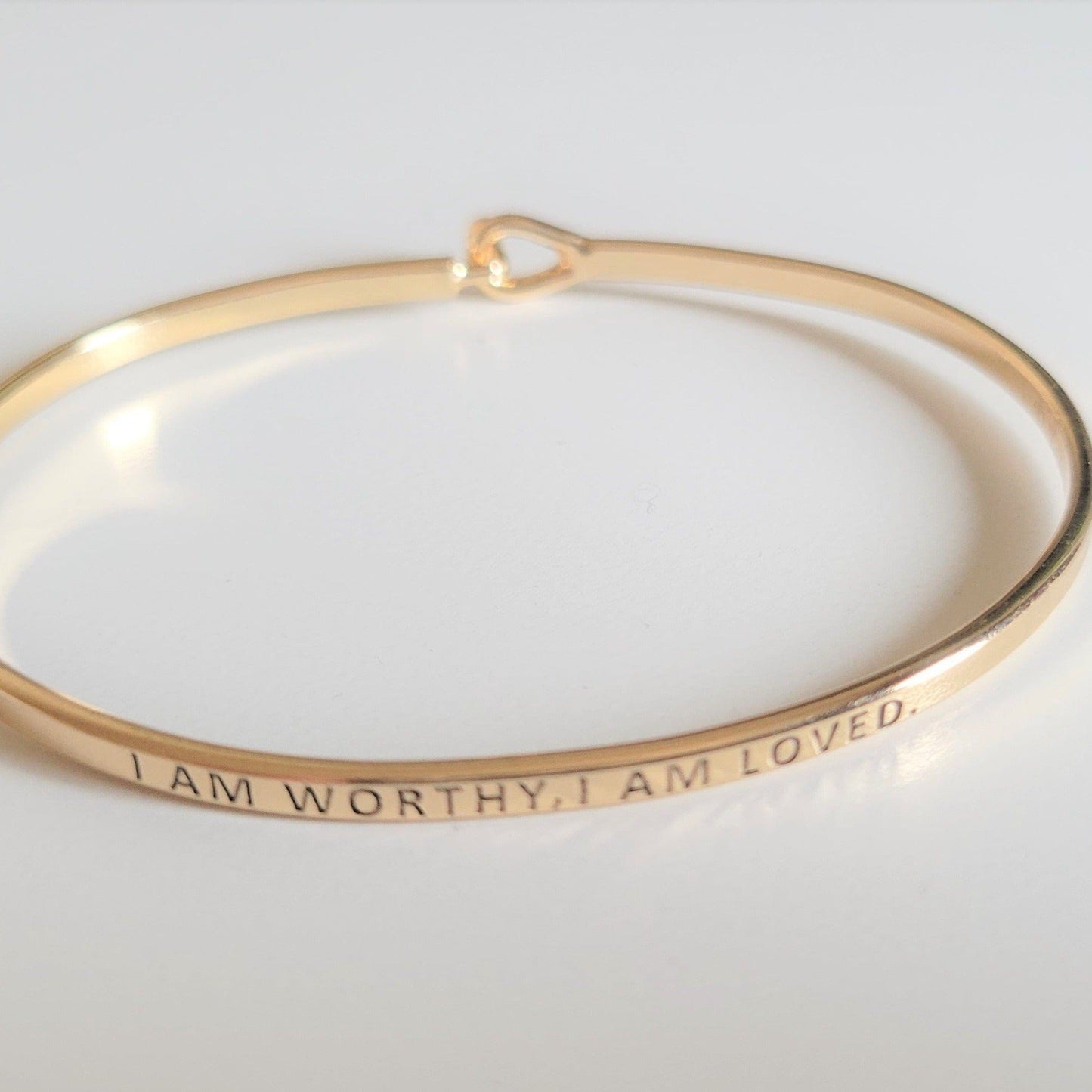 "I Am Worthy, I Am Loved" Bracelet By Recovery Matters Gold