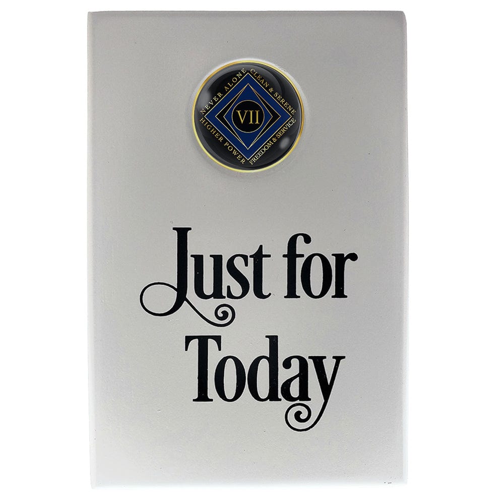 Just For Today Coin Holder Plaque White