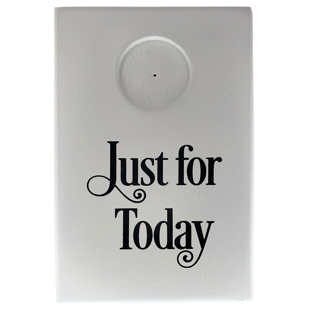 Just For Today Coin Holder Plaque White