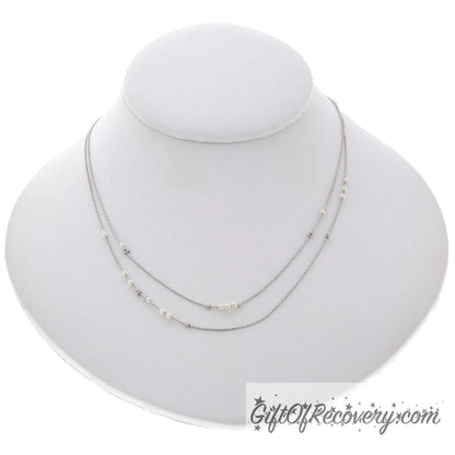 K.I.S.S Necklace By Recovery Matters Rhodium (Silver)