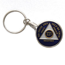 Load image into Gallery viewer, Key Chain Sobriety Chip Holder - Silver
