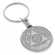 Load image into Gallery viewer, Key Chain Sobriety Chip Holder - Silver
