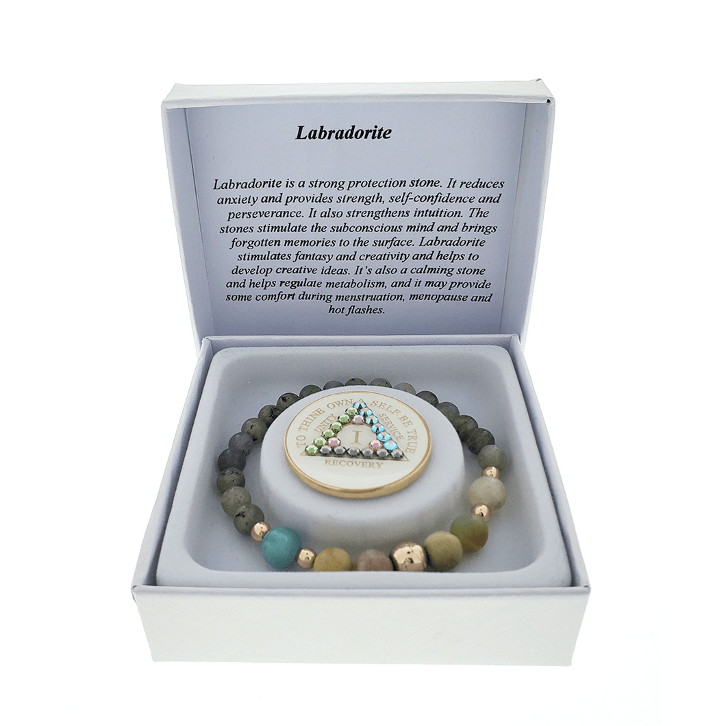 Labradorite Crystal Bracelet with Matching Recovery Chip