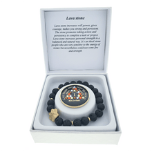 Load image into Gallery viewer, Lava Stone Bracelet with Matching Recovery Medallion

