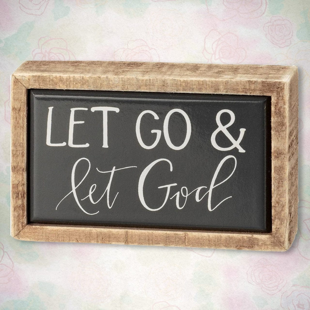 Let Go & Let God Mini Plaque